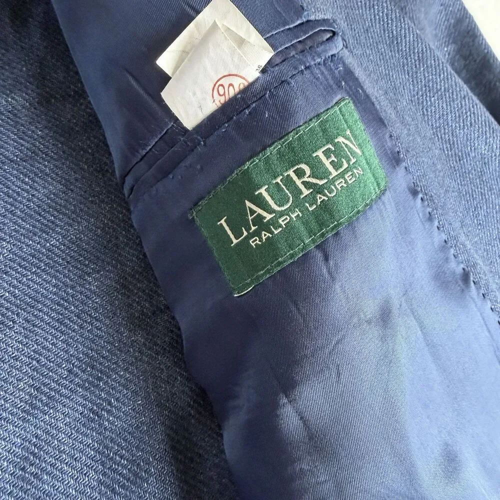 Laruen Ralph Lauren 100% Linen Unstructured Blazer 2 Button Navy Men’s 43L